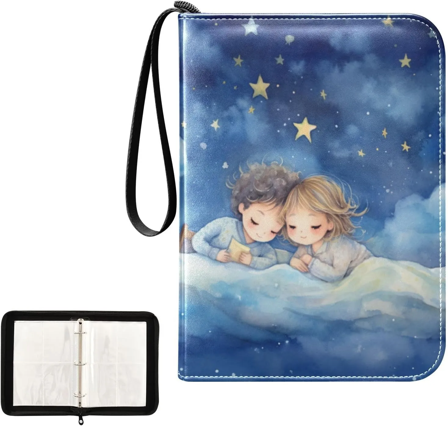 4 Pockets Trading Card Album Holder Book Folder Sports Card Binder Character Cute 3 400 Double Side Pockets for 3 Ring Binder Zipper