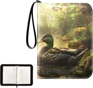 4 Pockets Trading Card Album Holder Book Folder Sports Card Binder Wild Duck 400 Double Side Pockets for 3 Ring Binder Zipper