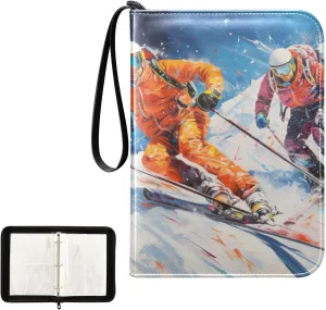 4 Pockets Trading Card Album Holder Book Folder Sports Card Binder Yak Cattle 6 Skiing 1 400 Double Side Pockets for 3 Ring Binder Zipper