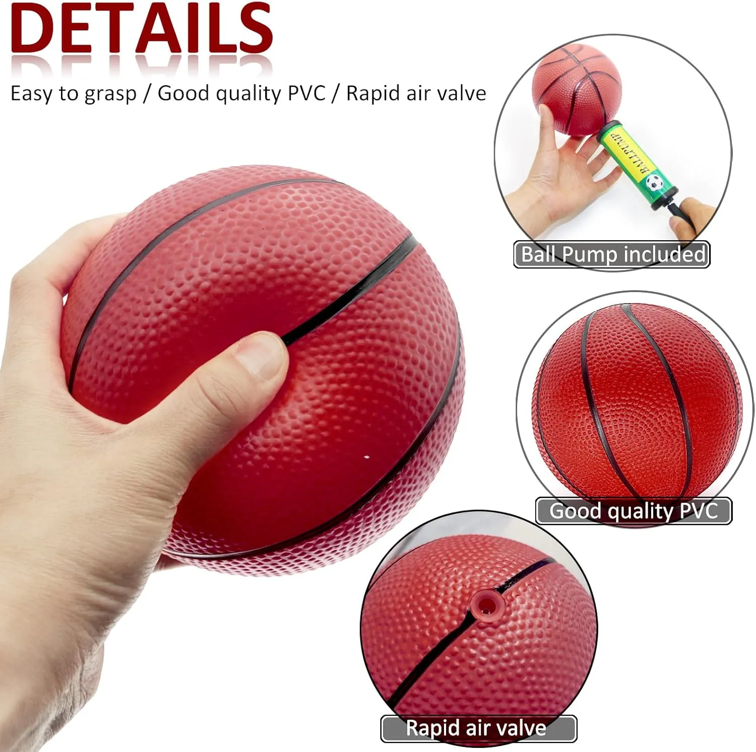 40Pcs 6" Inflatable Mini Basketball Balls Bulk Inflatable Small Basketball Set, PVC Small Basketball for Over The Door Basketball Hoop Games Party Favors Indoor Outdoor Play Adults Kids Pool Beach