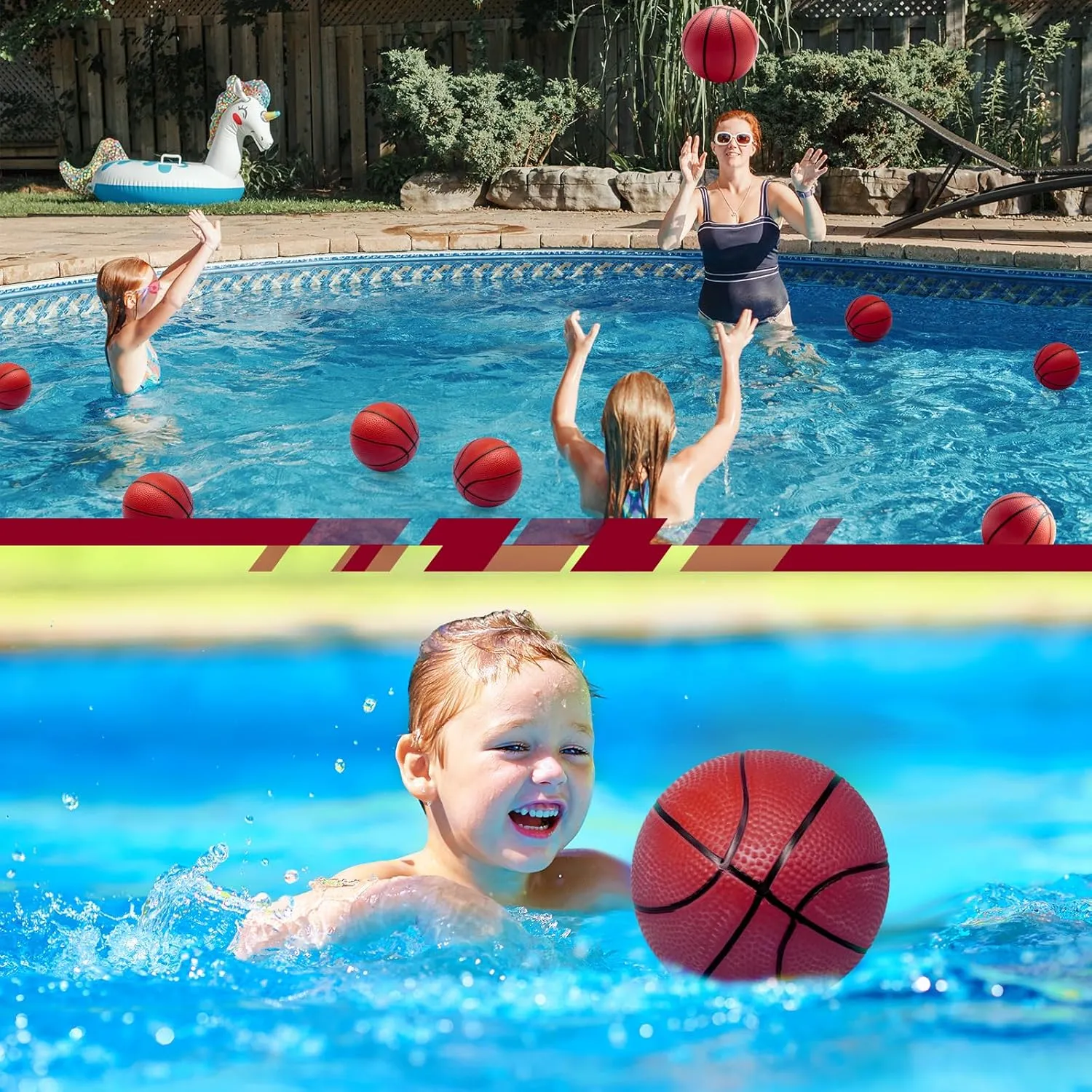 40Pcs 6" Inflatable Mini Basketball Balls Bulk Inflatable Small Basketball Set, PVC Small Basketball for Over The Door Basketball Hoop Games Party Favors Indoor Outdoor Play Adults Kids Pool Beach