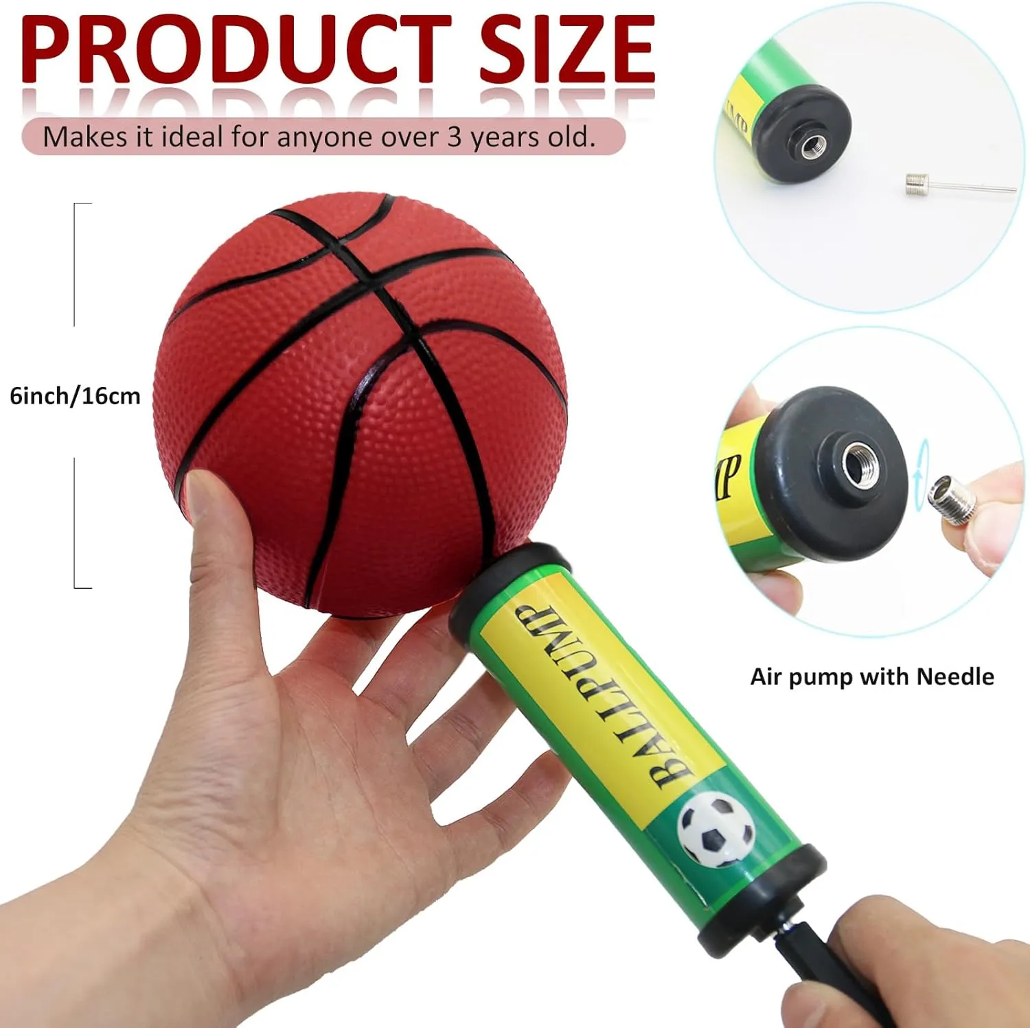 40Pcs 6" Inflatable Mini Basketball Balls Bulk Inflatable Small Basketball Set, PVC Small Basketball for Over The Door Basketball Hoop Games Party Favors Indoor Outdoor Play Adults Kids Pool Beach