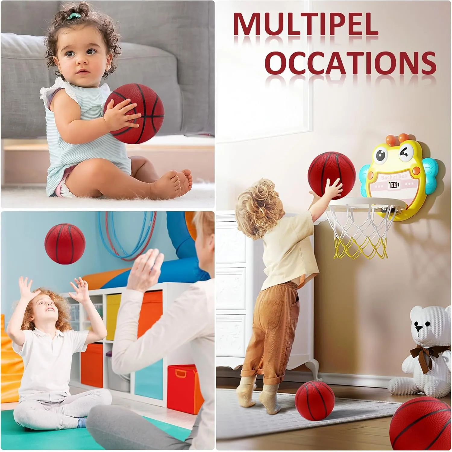40Pcs 6" Inflatable Mini Basketball Balls Bulk Inflatable Small Basketball Set, PVC Small Basketball for Over The Door Basketball Hoop Games Party Favors Indoor Outdoor Play Adults Kids Pool Beach