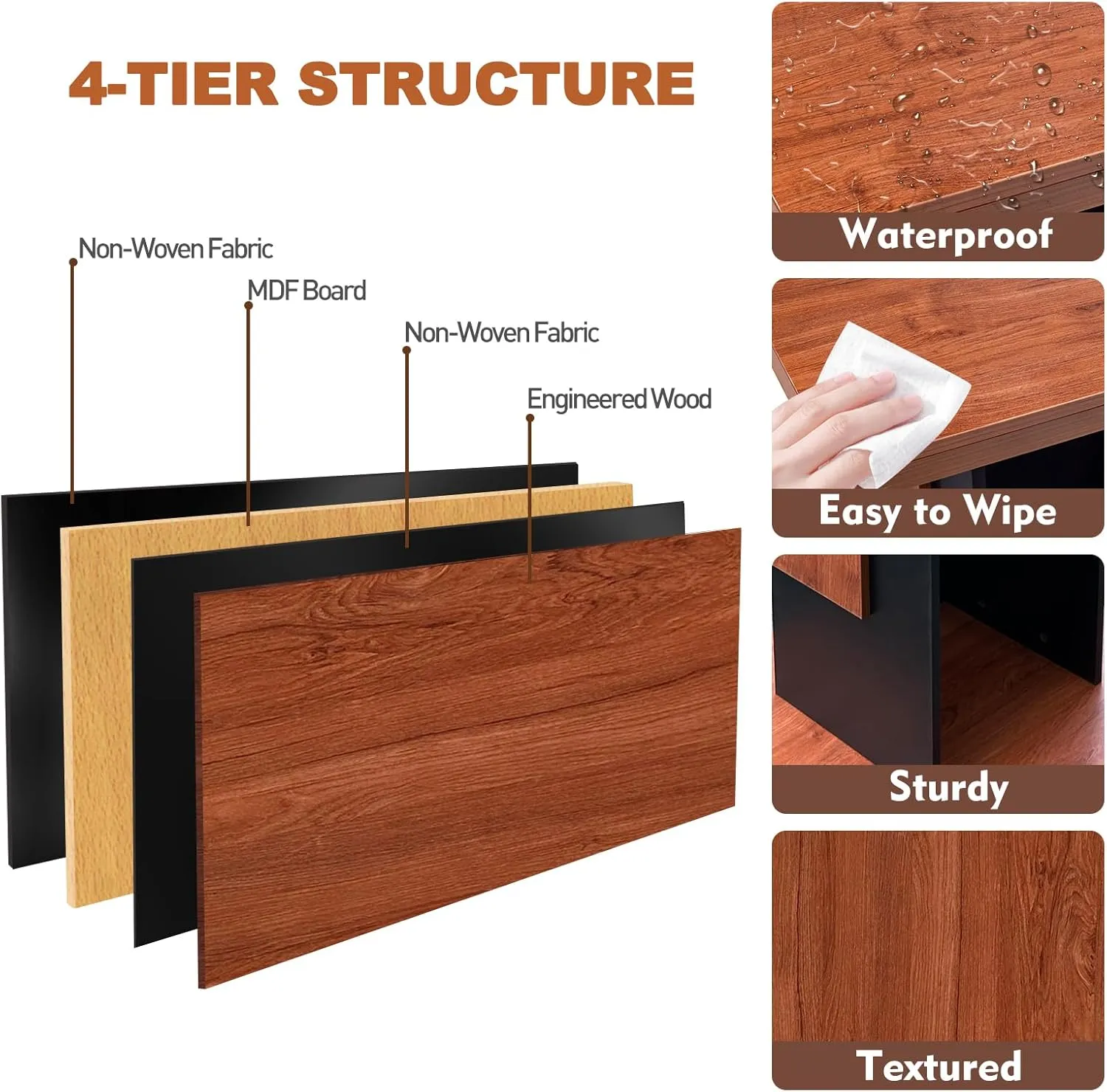 47’’ Wooden Podium Stand with Wheels, Portable Lectern Churches with 15 MM Particle Board, Pulpits Stand with Storage, Lockable Wheels, Mic Stand for Churches, Office, School (Wood Podium)