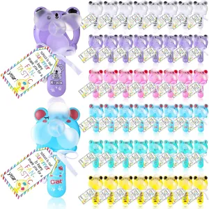 48 Pcs End of Year for Student Gift Bulk Mini Portable Fan Summer Kids Fans Party Favors Cute Manual Cooling Fan with Card Rope Novelty Handheld Fans for Boys Girls Outdoor