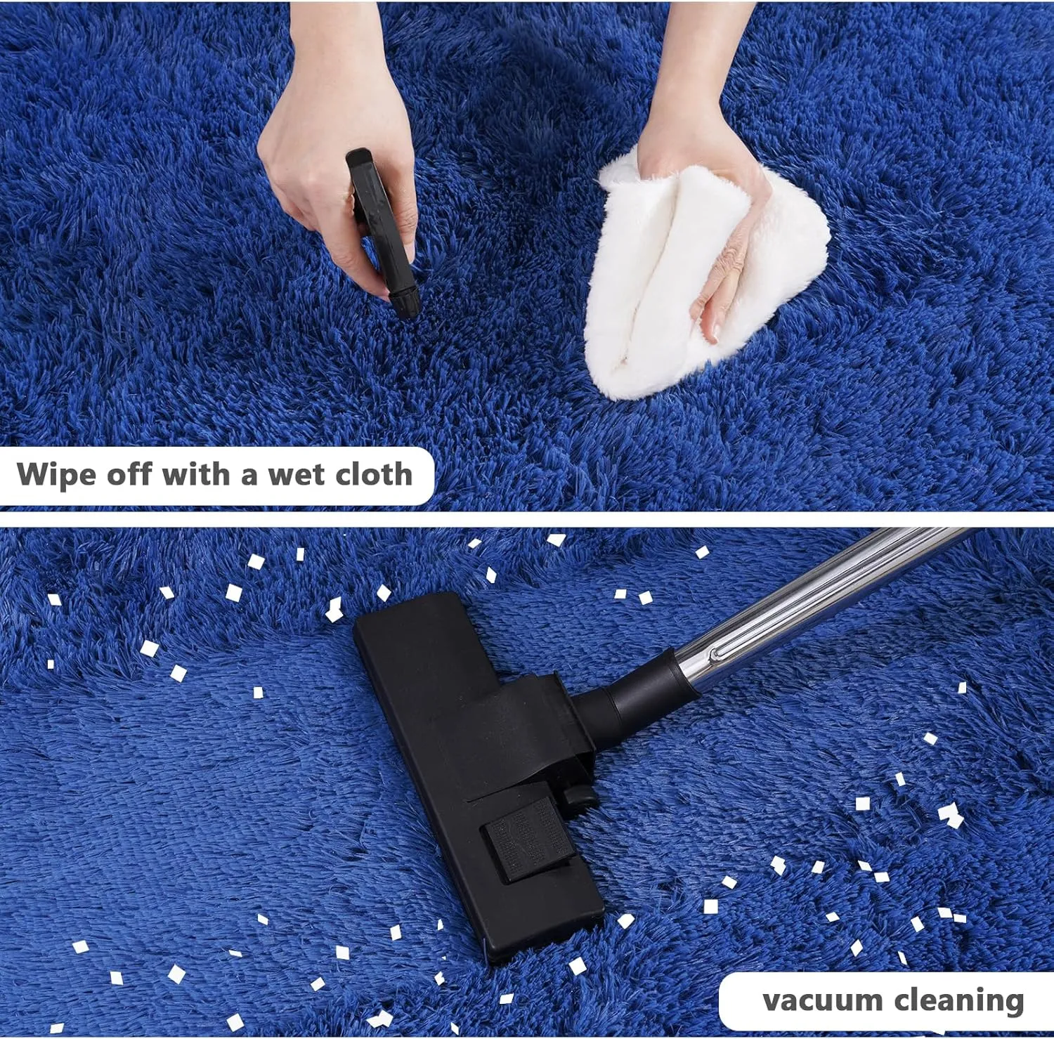 4'x4' Blue Round Rug for Bedroom, Ultra Soft Fluffy Circle Rug for Kids Girls Boys Room, Cute Shag Rugs for Living Room Playroom Teen Room Home Decor Rug