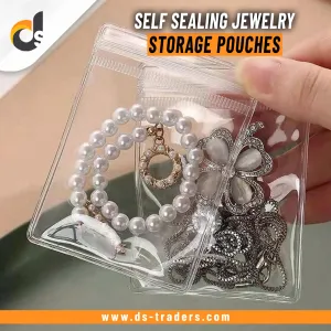5 PCS PVC Self Sealing Jewelry Transparent Mini Storage Pouches