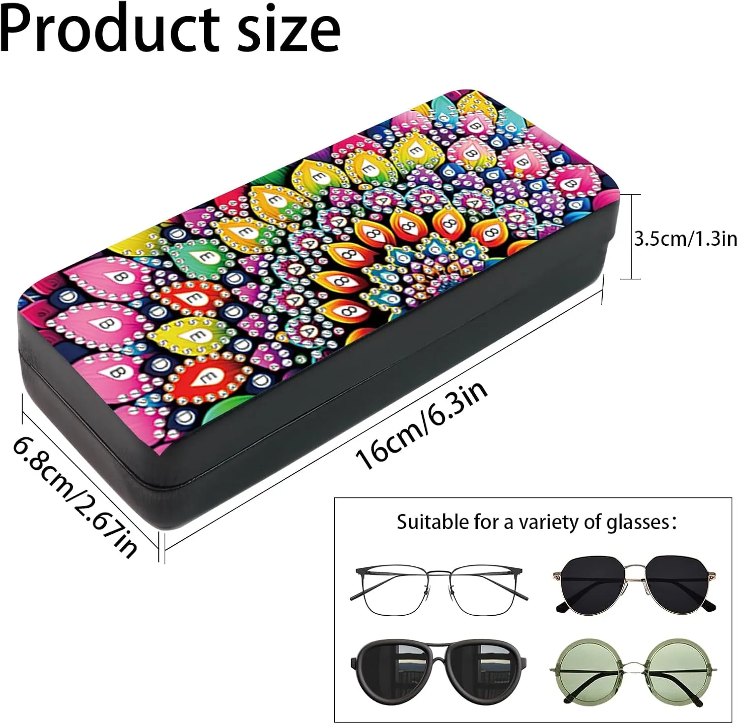 5D Diamond Art Painting Eye Glass Case Glasses Storage Box