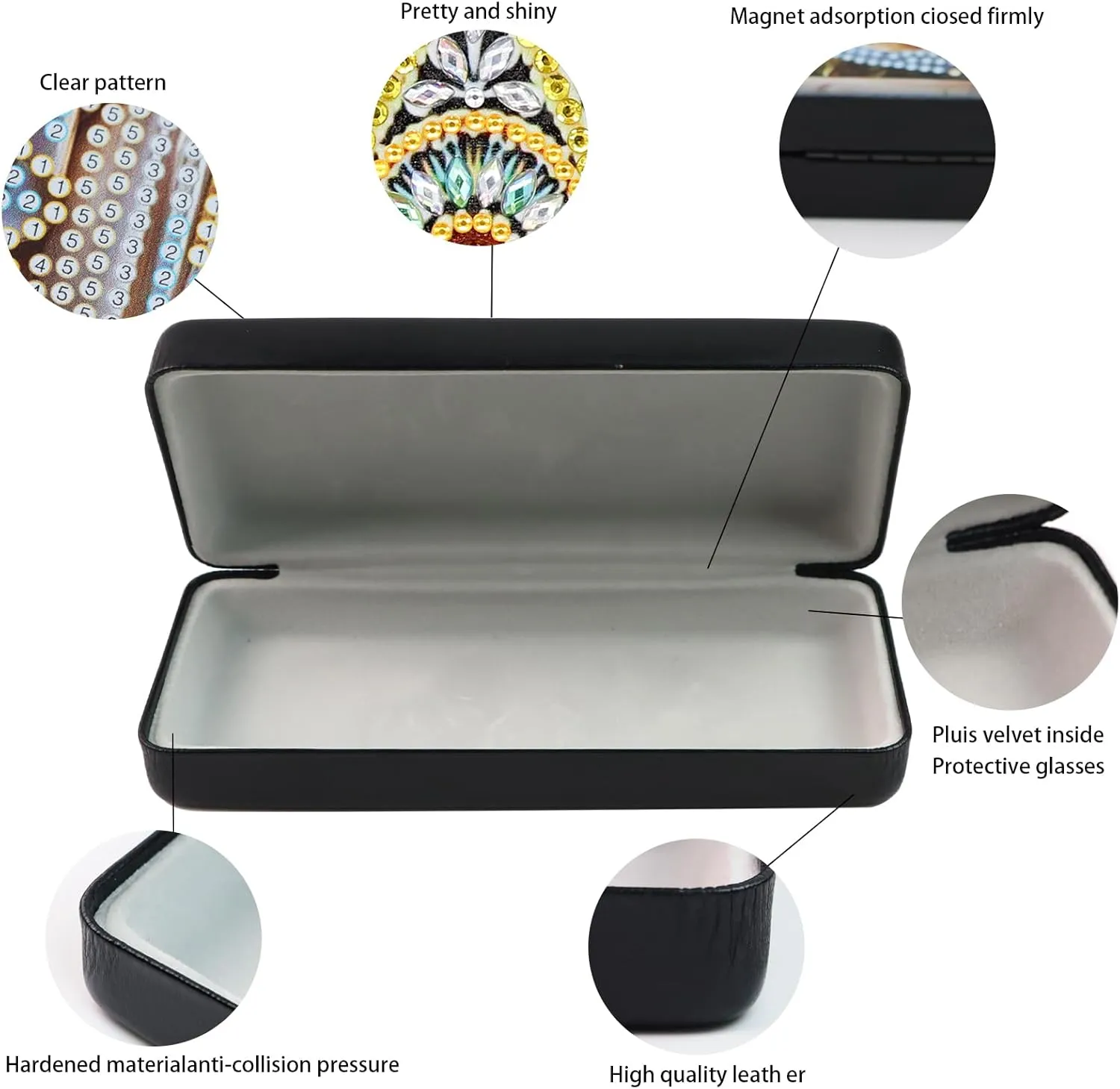5D Diamond Art Painting Eye Glass Case Glasses Storage Box