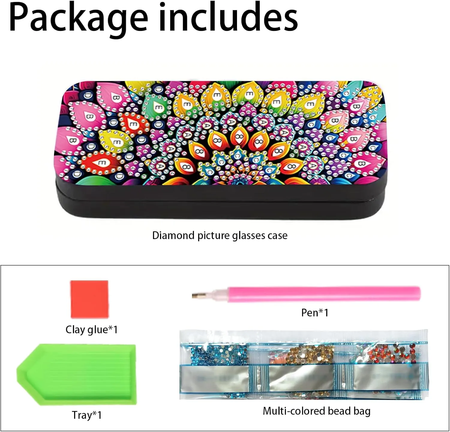 5D Diamond Art Painting Eye Glass Case Glasses Storage Box
