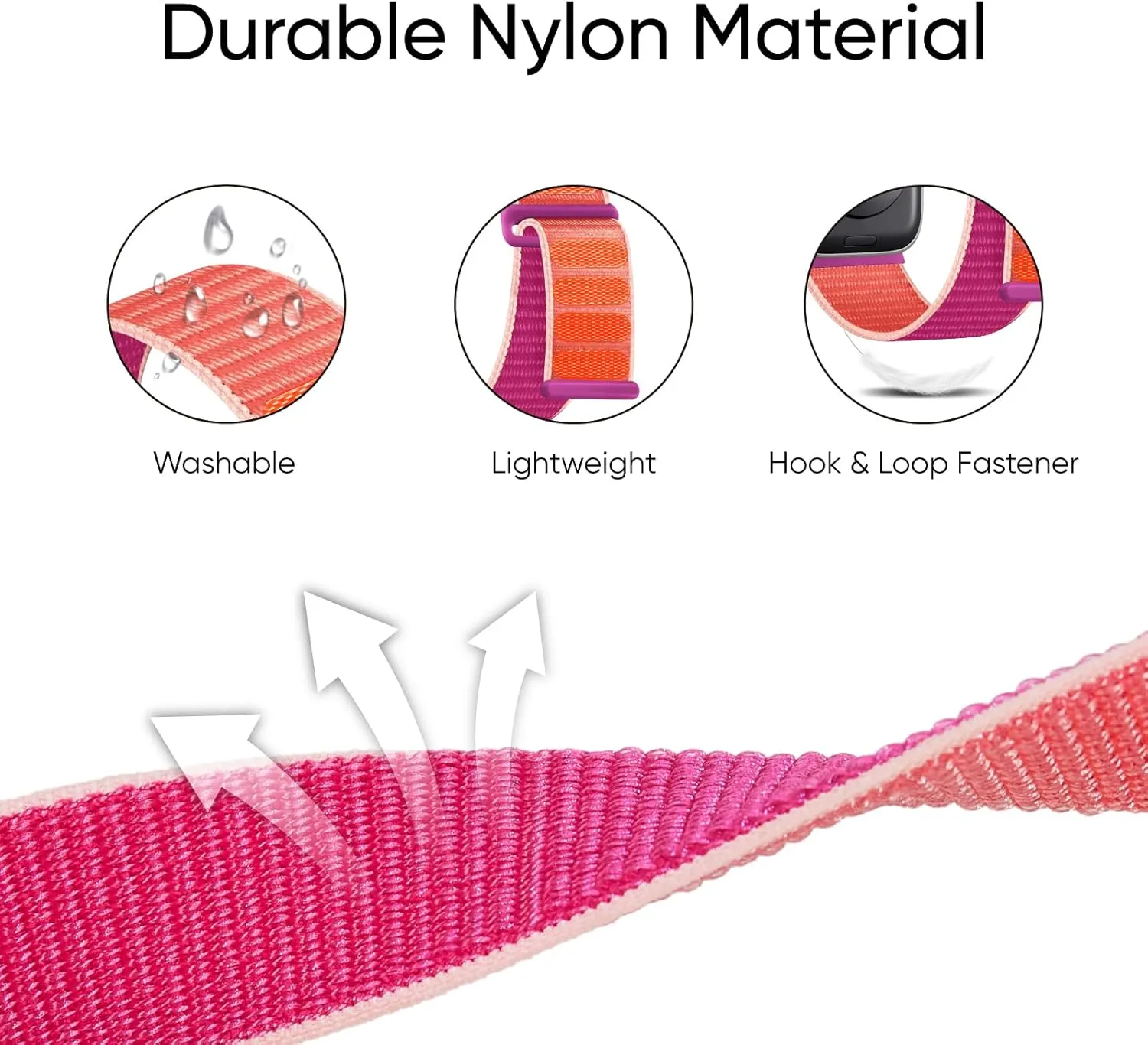 6 Pack Sport Nylon Loop Band Compatible with Apple Watch Bands 38mm 40mm 41mm 42mm 44mm 45mm 46mm 49mm for Women Men, Adjustable Breathable Braided Straps for iWatch Series 10/9/8/7/6/5/4/3/SE/Ultra