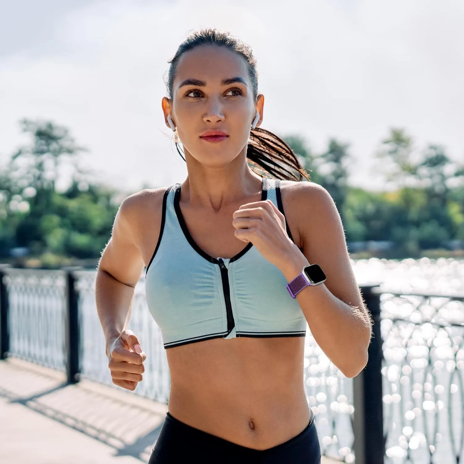 6 Pack Sport Nylon Loop Band Compatible with Apple Watch Bands 38mm 40mm 41mm 42mm 44mm 45mm 46mm 49mm for Women Men, Adjustable Breathable Braided Straps for iWatch Series 10/9/8/7/6/5/4/3/SE/Ultra
