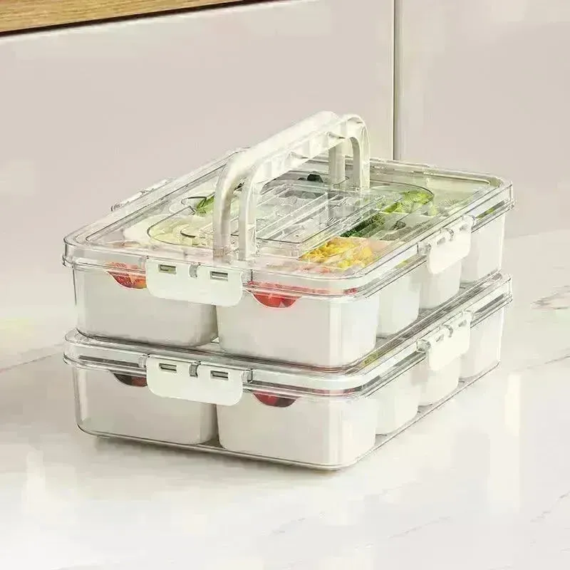 8-Grid Divided Serving Tray - Cream White