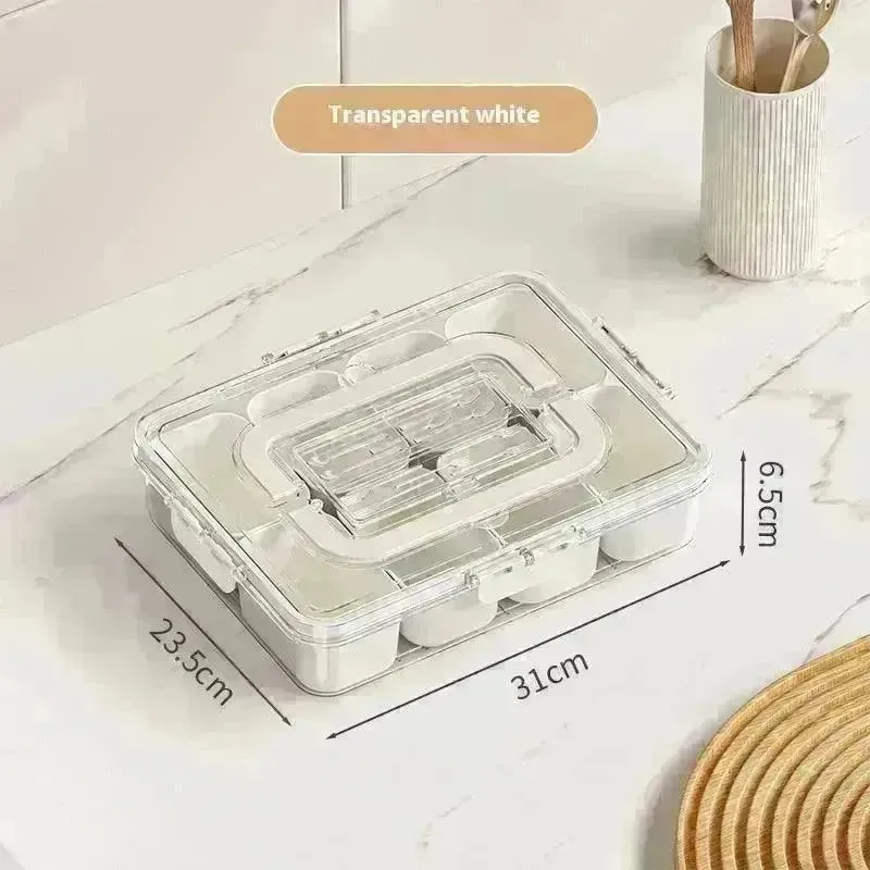8-Grid Divided Serving Tray - Cream White