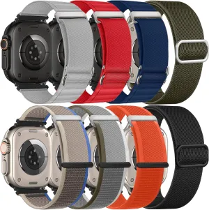 8 Pack StretchFit Alpine Loop Compatible With Apple Watch Ultra 2/Ultra 49mm Bands, Trail Loop Nylon Band with S-Hook for Apple Watch Ultra 2/Ultra 49mm (8, 49mm)