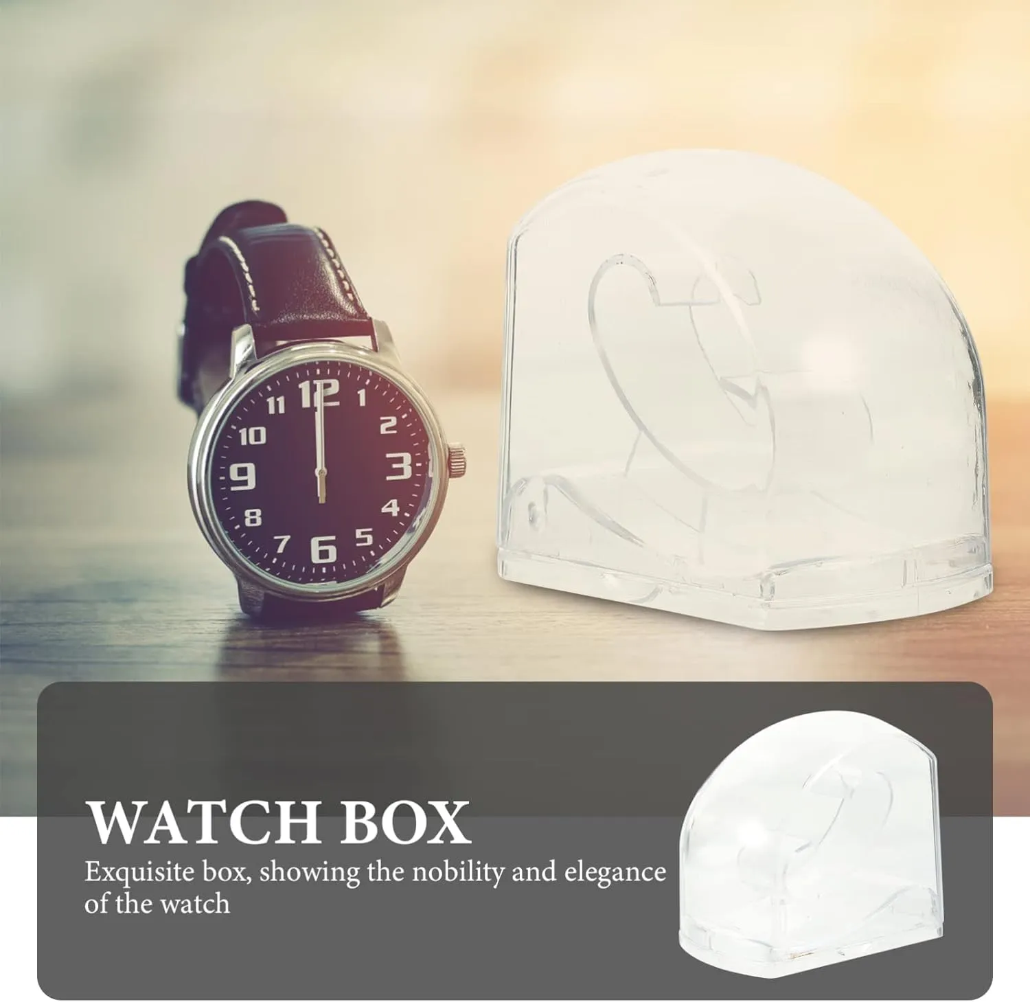 8pcs Watch Box Transparent Plastic Storage Case for Watches Jewelry Accessories Elegant Display Organizer for Mother Day Birthdays Christmas Weddings
