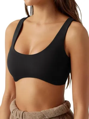 ABOCIW Womens Scoop Neck Sports Bra Padded U Back Medium Impact Fitness Gym Yoga Bra Workout Crop Top