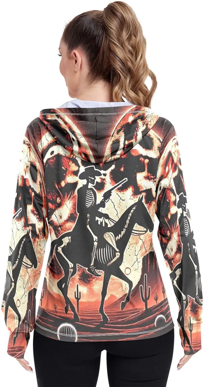 Abstract Checked Hearts Uv Protection Shirts for Women, Upf 50  Long Sleeve Zip up Hoodie