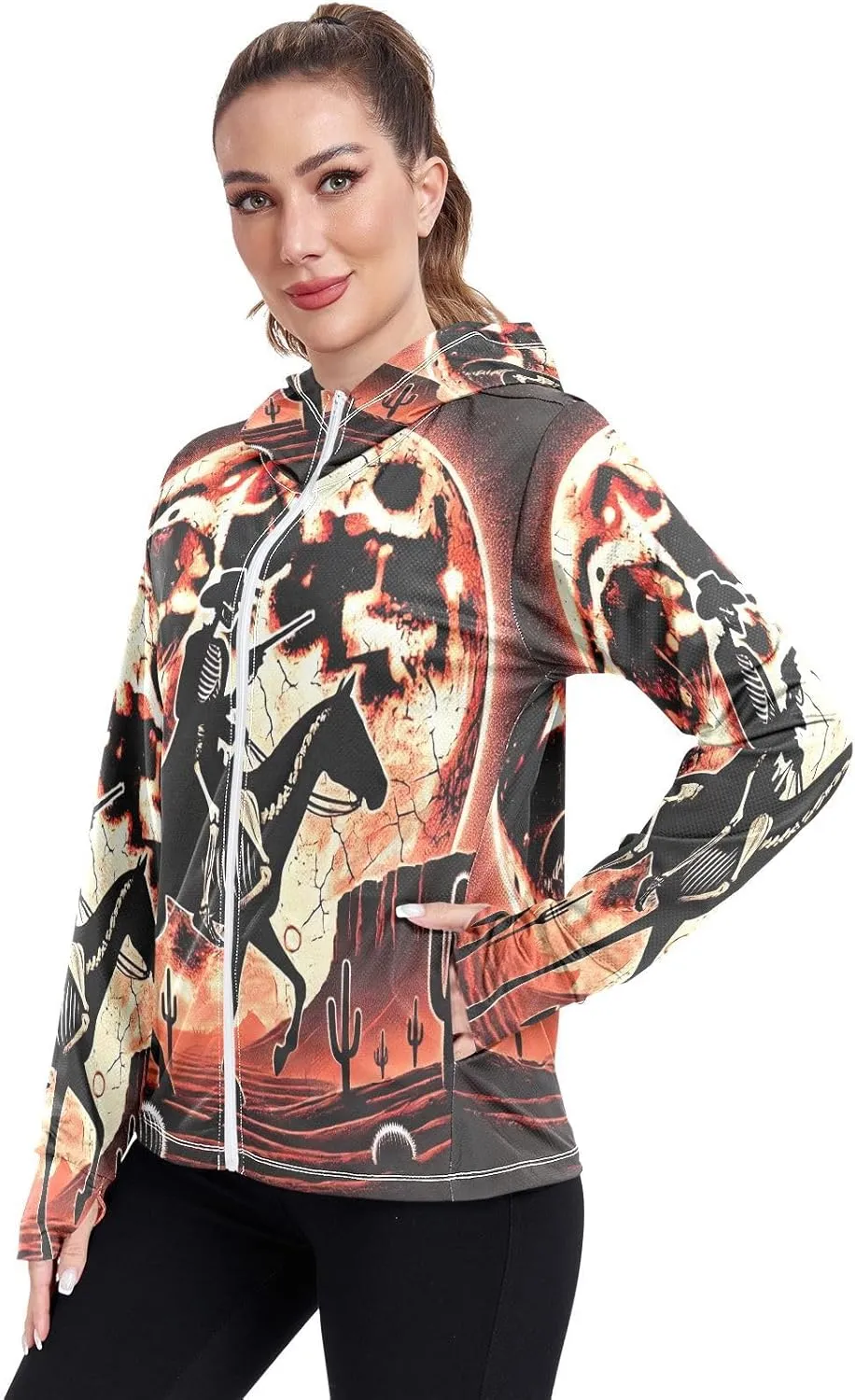 Abstract Checked Hearts Uv Protection Shirts for Women, Upf 50  Long Sleeve Zip up Hoodie