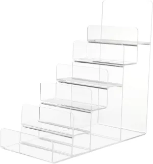 Acrylic Jewelry Storage Rack Wallet Display Stand Holder 4 Steps Clear Handbag Purse Jewelry Display Riser Shelf Cosmetic Display Glasses Display Stand Racks Collection Display Stand ( Size : 23X21X10