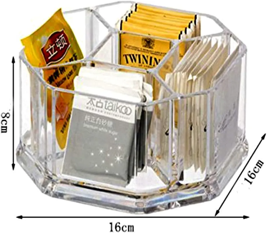 Acrylic Tea Bags Holder Coffee Sugar Bag Case Guest Room Organizer Storage Boxes-5 Department for Kitchen,Home YTBH-002