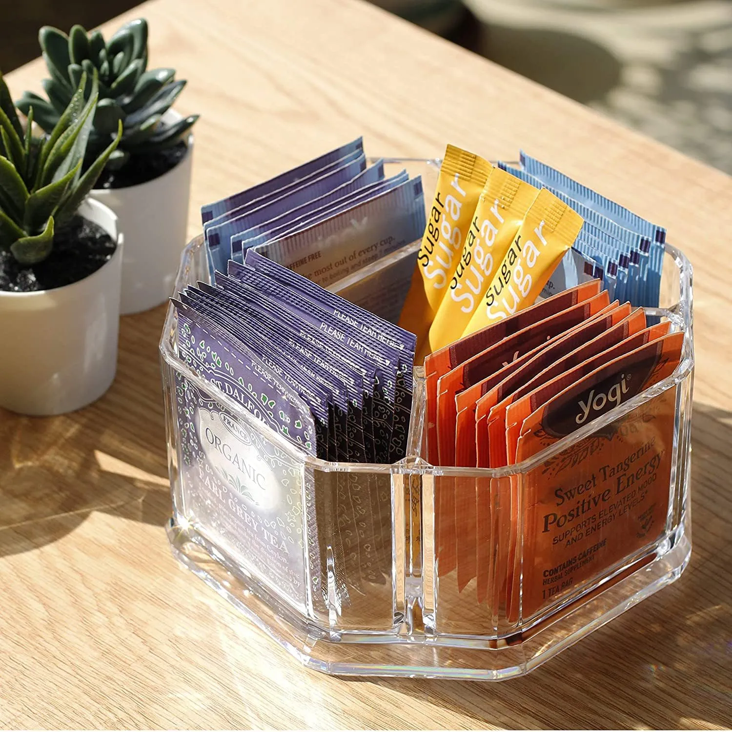 Acrylic Tea Bags Holder Coffee Sugar Bag Case Guest Room Organizer Storage Boxes-5 Department for Kitchen,Home YTBH-002