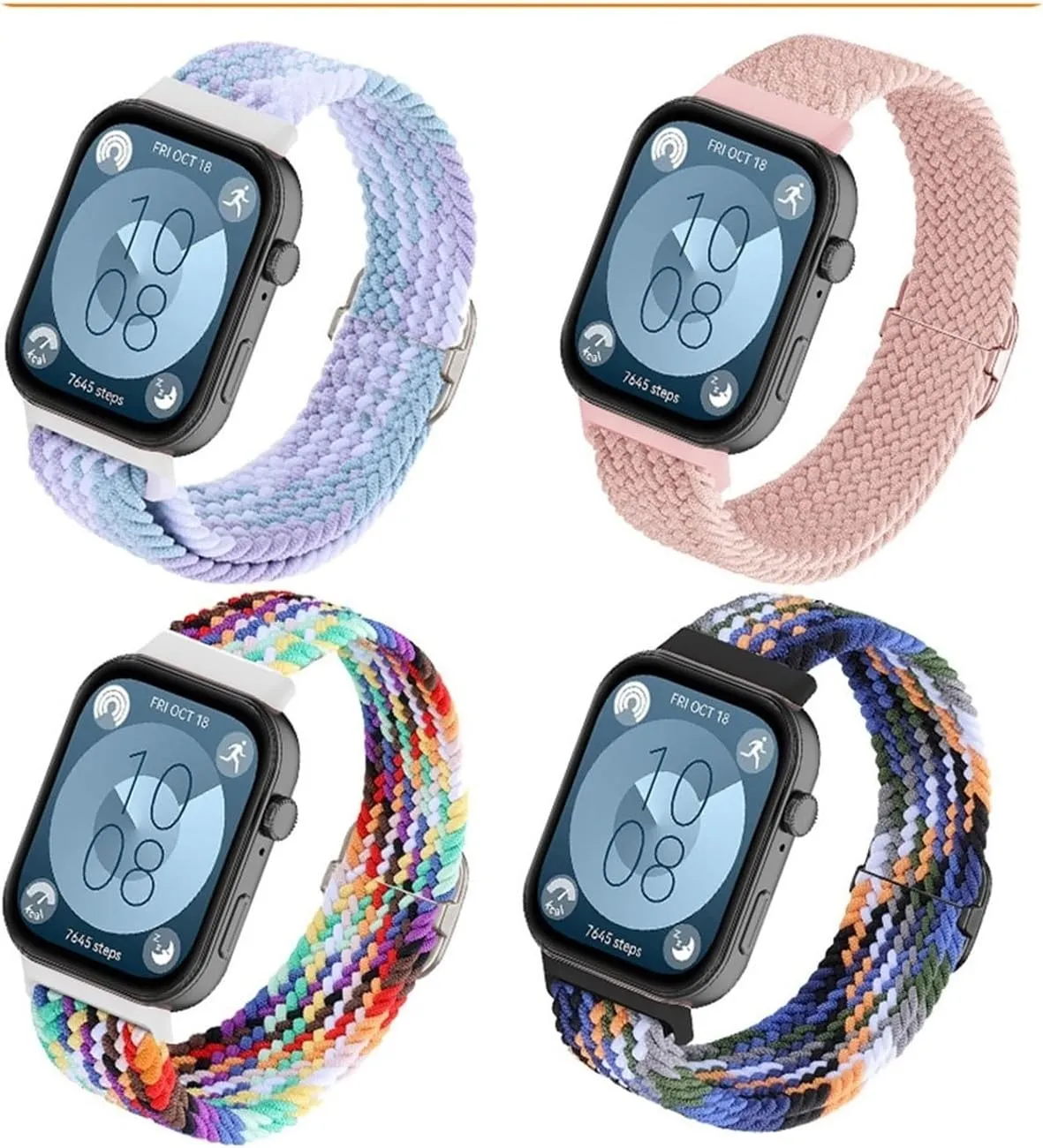 Adjustable Nylon Braided Strap For Huawei Watch Fit3 Fit4 Fit4Pro Elastic Breathable Sports Bracelet Replaceable Band