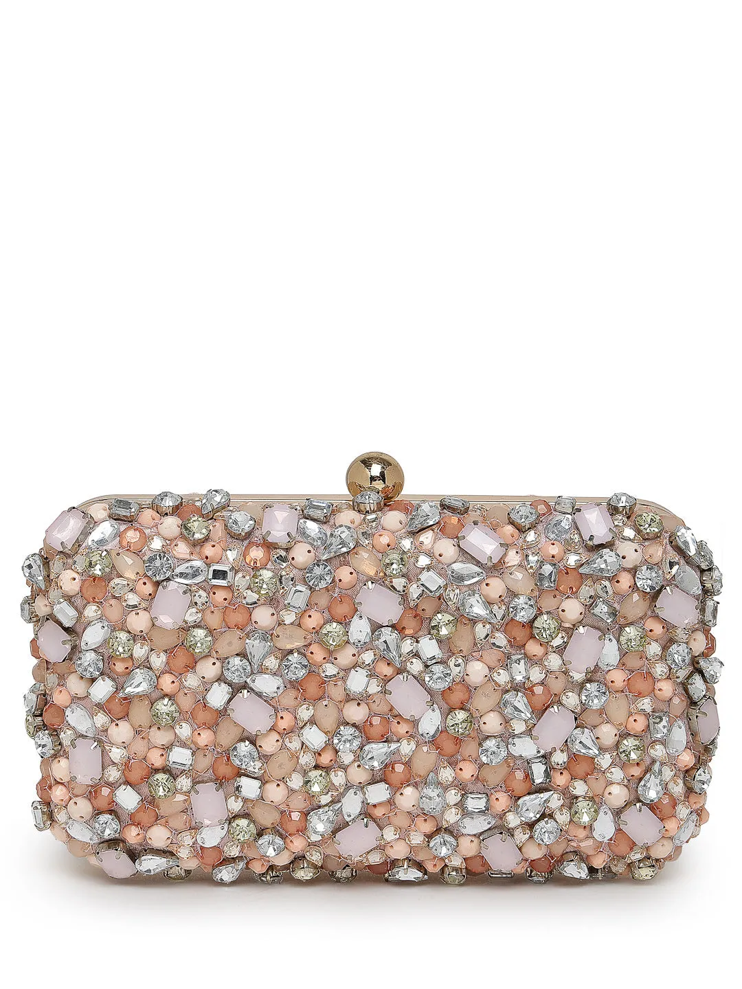 Adorn Embellished Satin Clutch