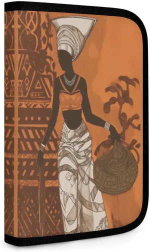 African Ethnic African Aboriginal Folding Storage Bag Tools Storage Carrying Case Makeup Travel Case Portable Makeup Bag Organizer