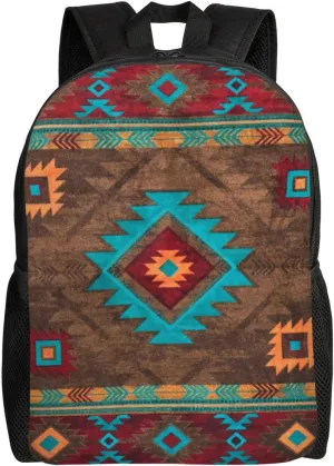 African Tribal Aztec Minimalist Laptop Backpack – Waterproof Business Travel Bag, Breathable Design, Modern Work & Leisure