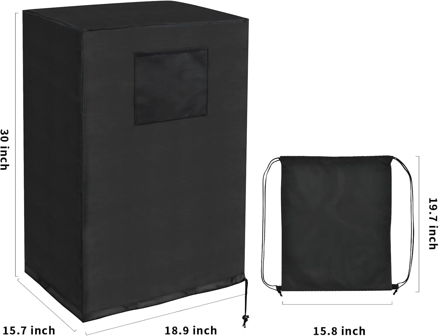 Ailelan Portable Air Conditioner Cover, 420D Fabric Wateproof AC Cover Indoor, 30 x 19 x 16 inches Anti-Dust Portable Air Conditioner Storage Bags, Protection Cover with Accessories Pouch (Black)