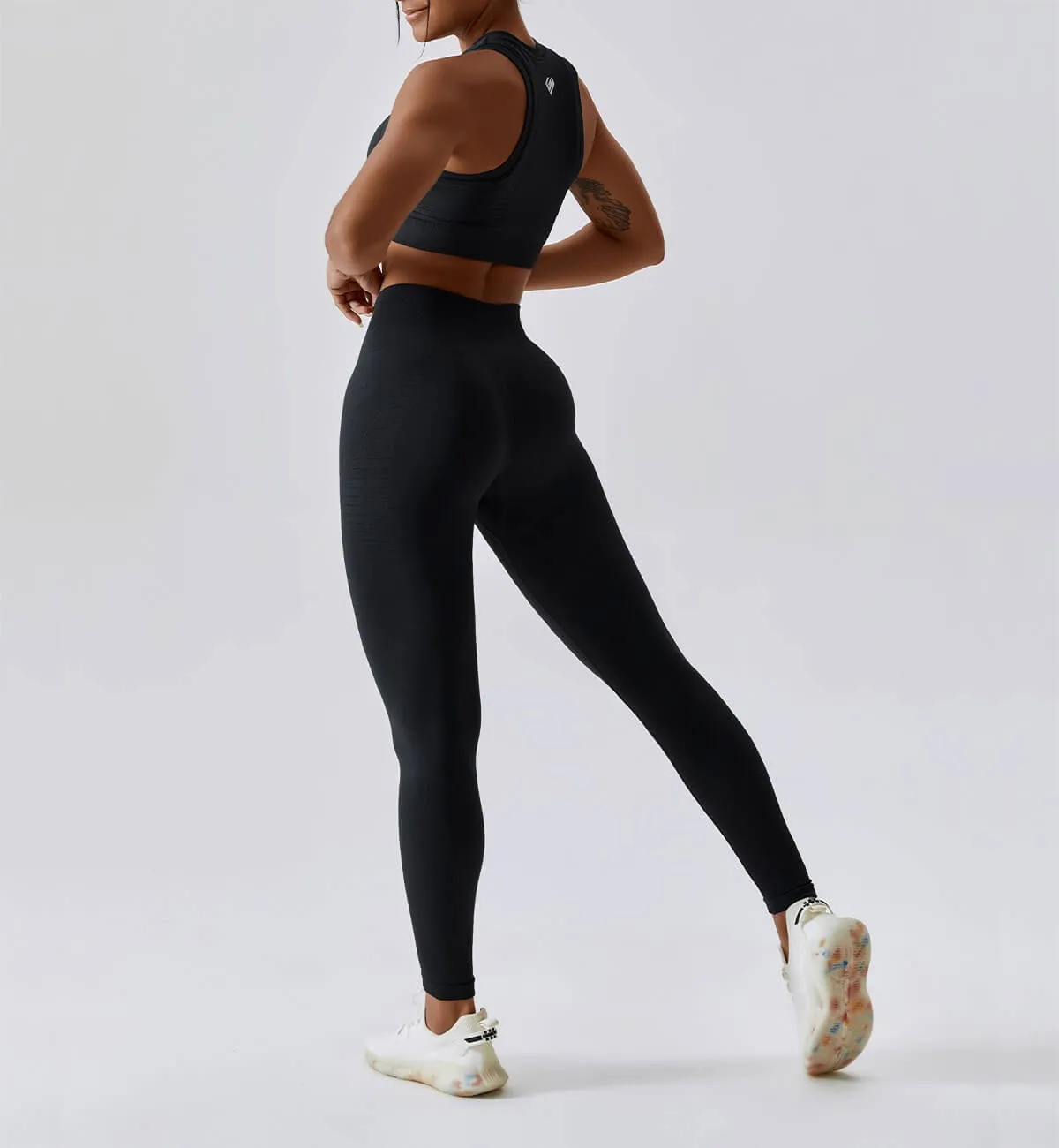 Air Flow Seamless Training Leggings-Obsidian