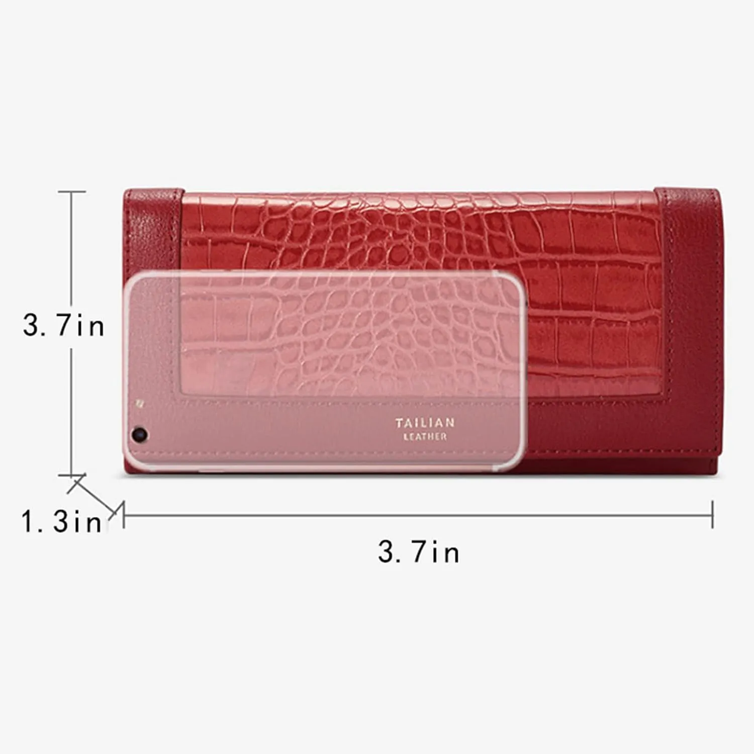 Aisi Women Men Leather Wallet Embossed Crocodile Clutch Wallet Credit Card Holder