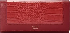 Aisi Women Men Leather Wallet Embossed Crocodile Clutch Wallet Credit Card Holder