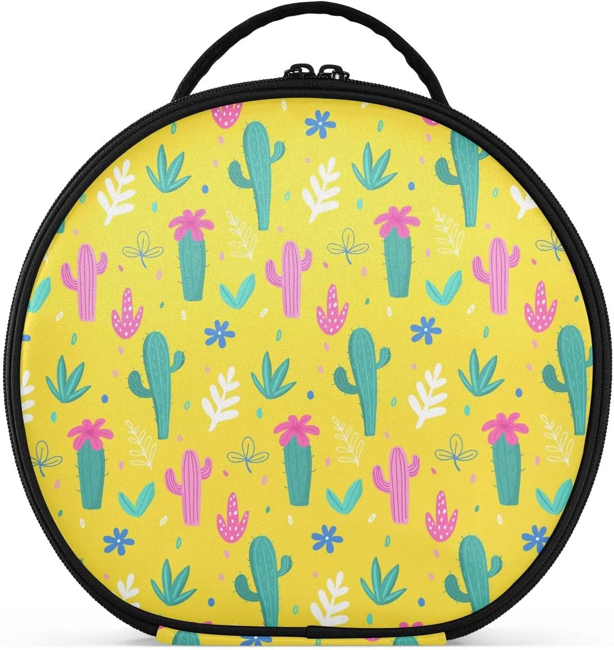 ALAZA Cacti Palm Leavs Jungle Flowers Toiletry Bag Travel Makeup Case Organizer for Women