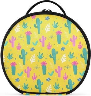 ALAZA Cacti Palm Leavs Jungle Flowers Toiletry Bag Travel Makeup Case Organizer for Women