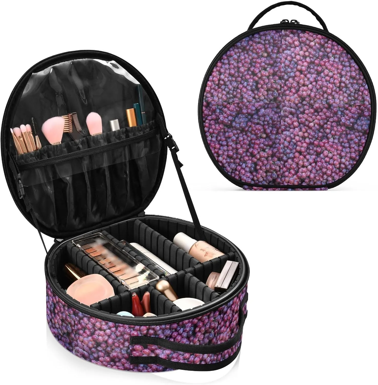 ALAZA Grape Toiletry Bag Travel Makeup Case Organizer for Women
