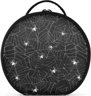 ALAZA Halloween Black and White Grunge Background with Spiderwebs Travel Cosmetic Organizer Make up Organizer Toiletry Bag