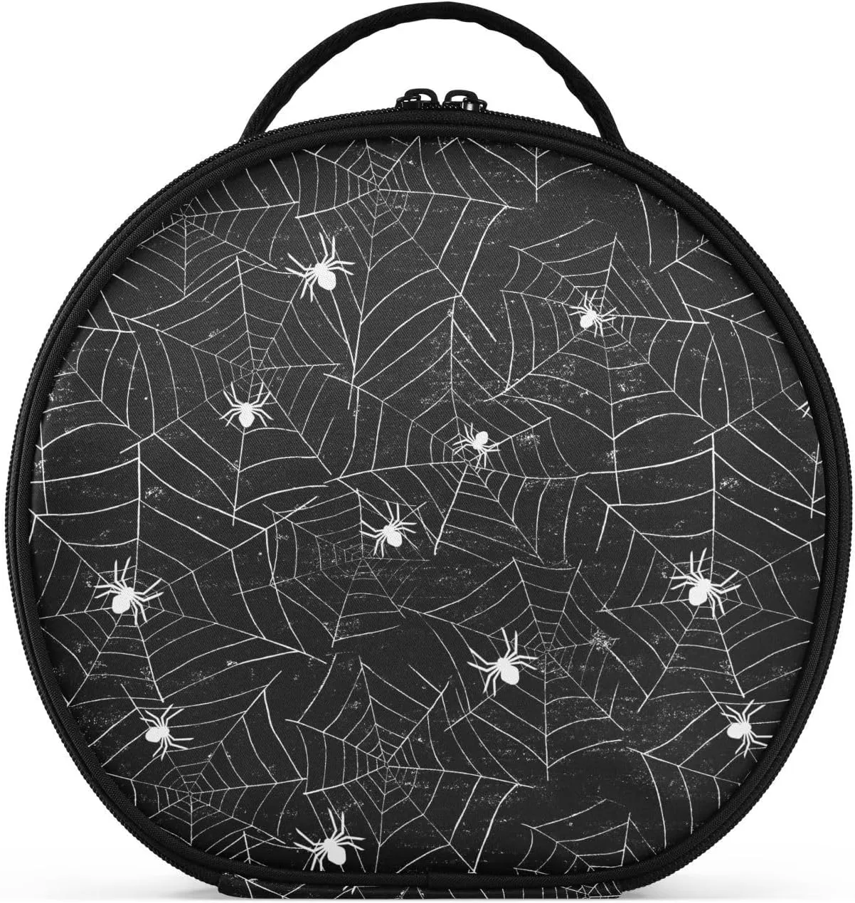 ALAZA Halloween Black and White Grunge Background with Spiderwebs Travel Cosmetic Organizer Make up Organizer Toiletry Bag