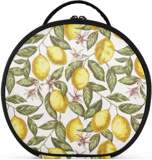ALAZA Lemon Leaves Flower Makeup Bag Travel Cosmetic Bag Large Toiletry Organizer