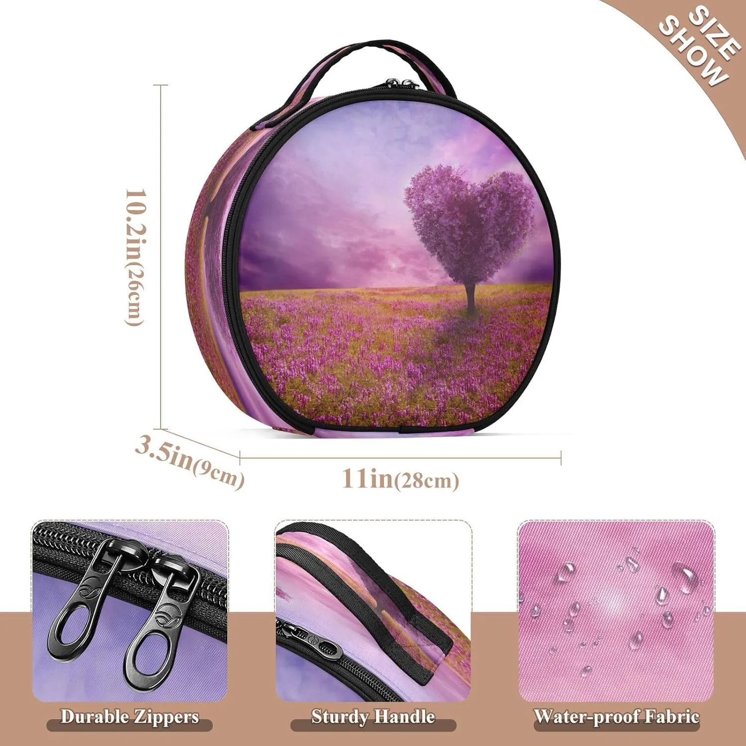 ALAZA Tree of Love Travel Cosmetic Organizer Make up Organizer Toiletry Bag