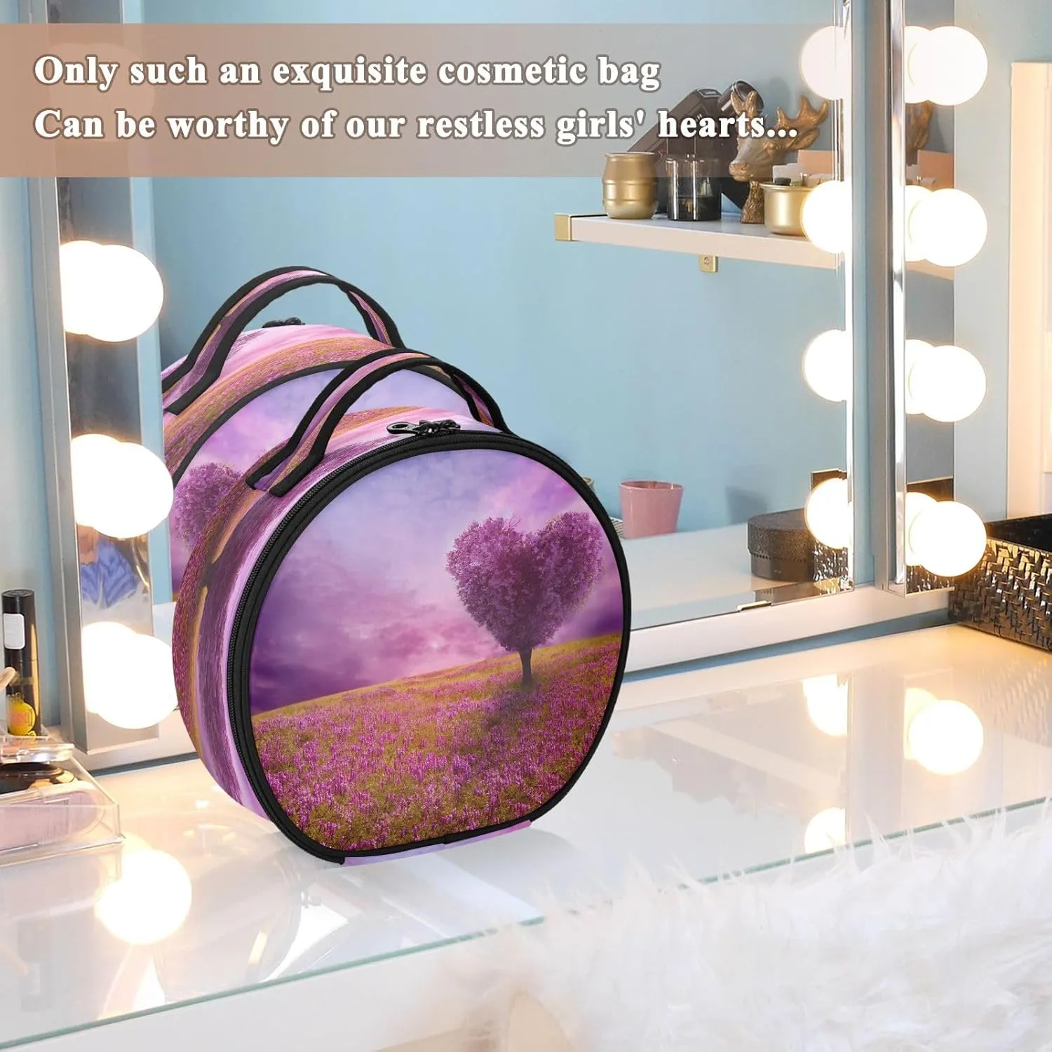 ALAZA Tree of Love Travel Cosmetic Organizer Make up Organizer Toiletry Bag