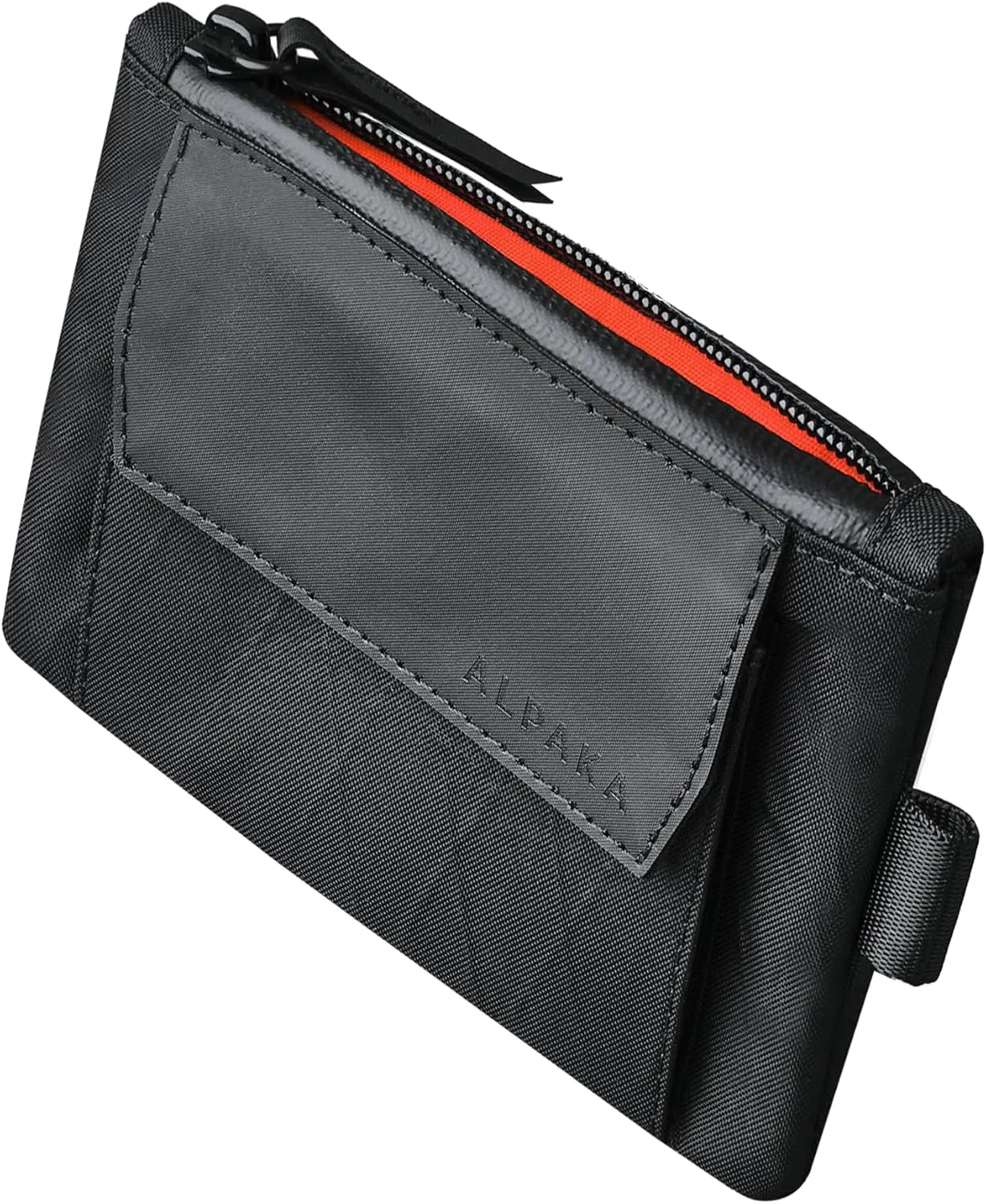 ALPAKA Zip Pouch Coin - Compact EDC Card Holder and Cash Wallet - RFID Blocking Minimalist Travel Wallet - Weatherproof Black X-Pac VX21 Fabric