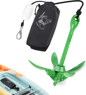 Alpinista Kayak Anchor,3.5 lb Portable Folding Boat Anchor Kit with 40 ft Marine Rope for Kayak, Canoes, Fishing, and Paddle Board Accessories