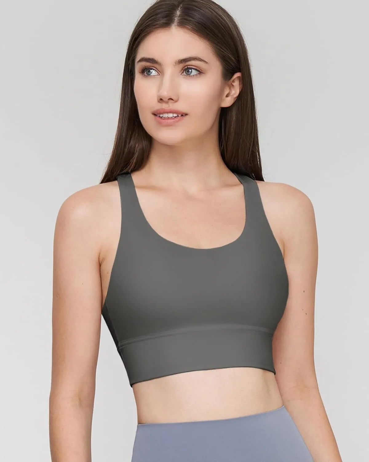 Ama Larsi High Impact Strappy Sports Bra for Women Supportive Padded Crisscross Back Running Yoga Workout Bra