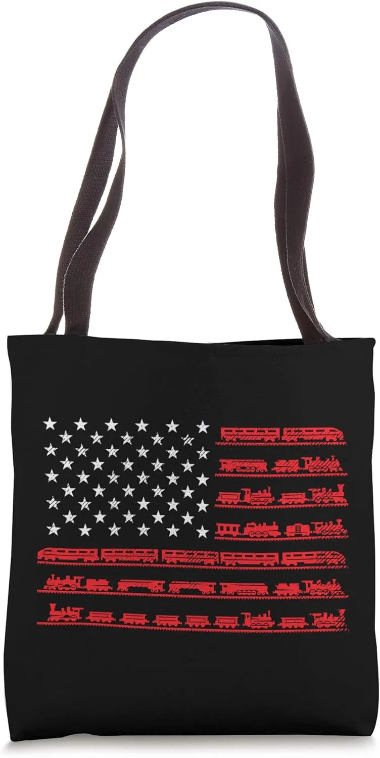 American Flag Locomotive Engineer Student Gift | Tote Bag
