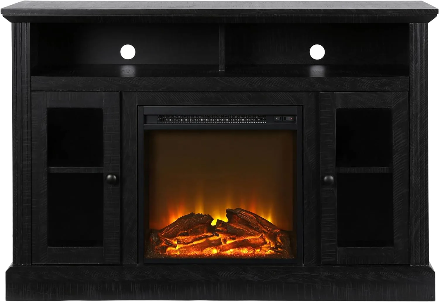 Ameriwood Home Chicago Electric Fireplace TV Console for TVs up to a 50", Black