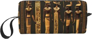 Ancient Egyptian Hieroglyph print Travel Cosmetic Bag Gifts for Women Portable Make Up Bags for Women Mother Sister