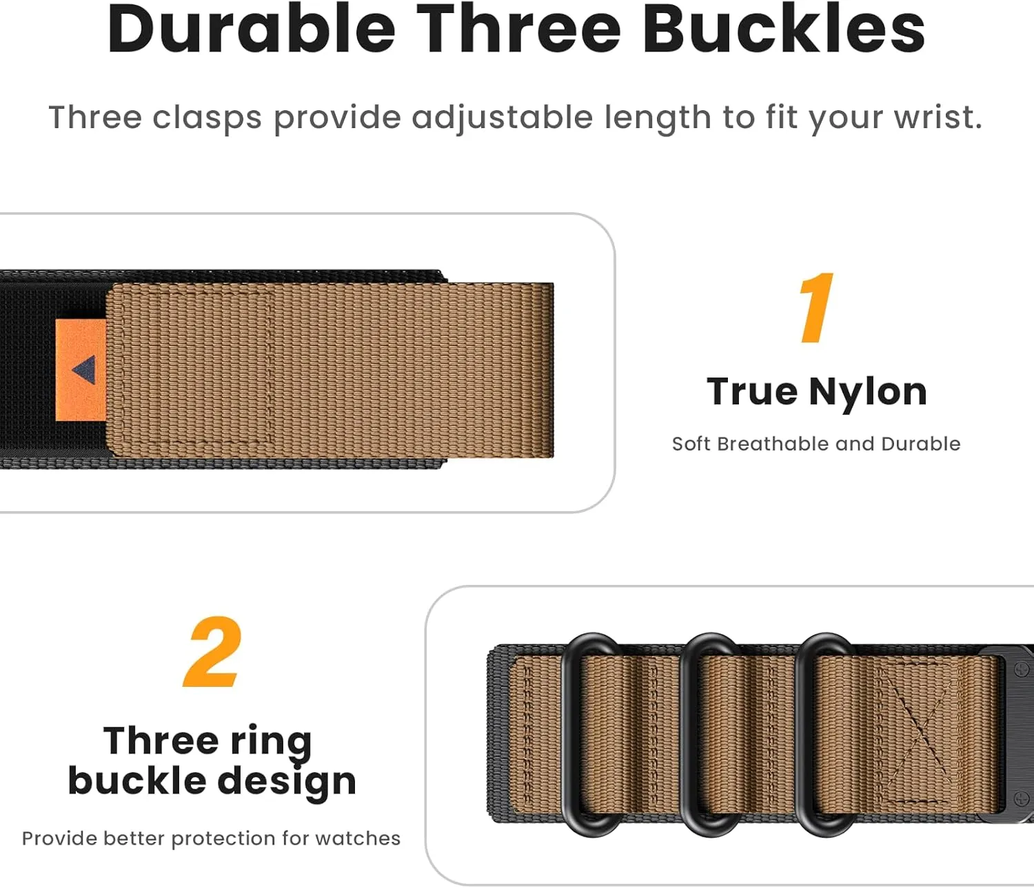 ANCOOL for Fenix 7X Watch Band/Fenix 3/6X/5X Watch Band 26mm Nylon Watch Band for Fenix 6X Pro/Tactix 7/Epix Pro 51mm