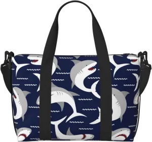 Angry Shark Carry on Luggage Travel Bag Travel Bag for Women Men Large Duffle Bag for Travel Bag for Travel, Business Trips, Work, Gym